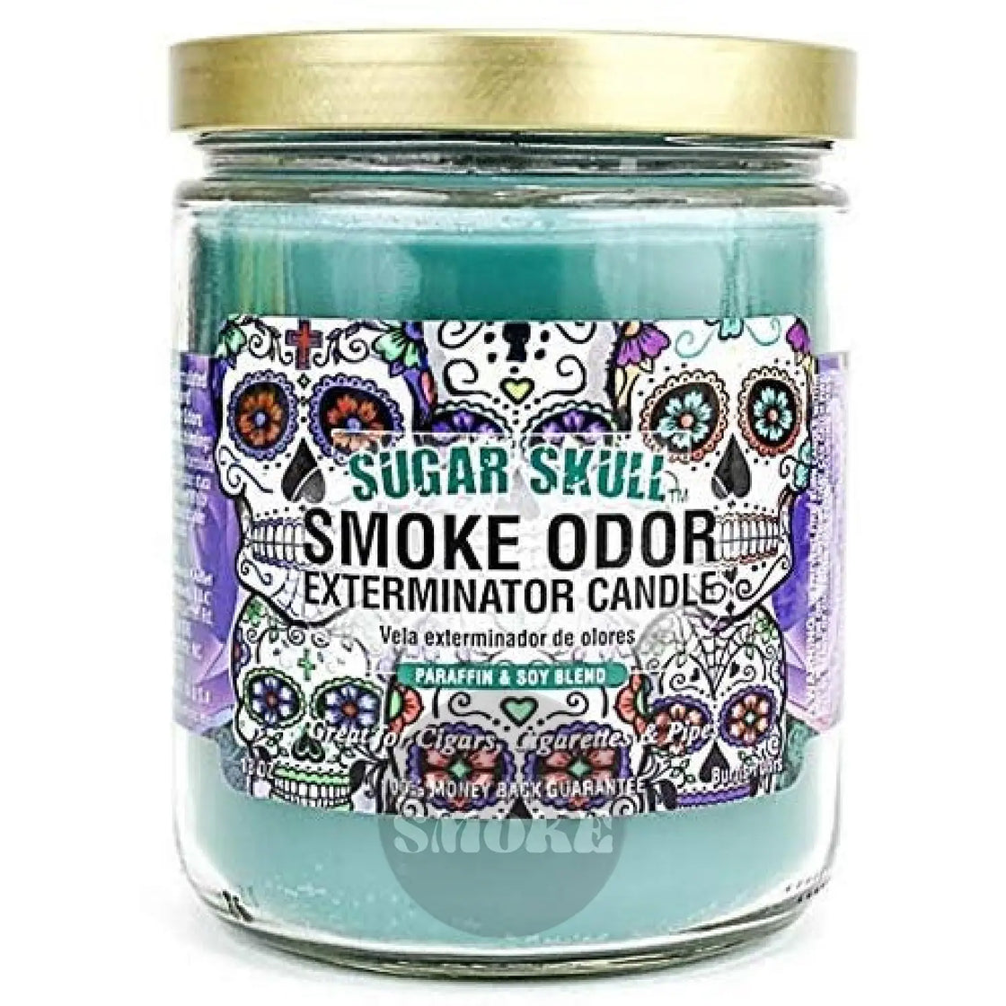 Smoke Odor Exterminator 13 Oz Jar Candle Sugar Skull Control