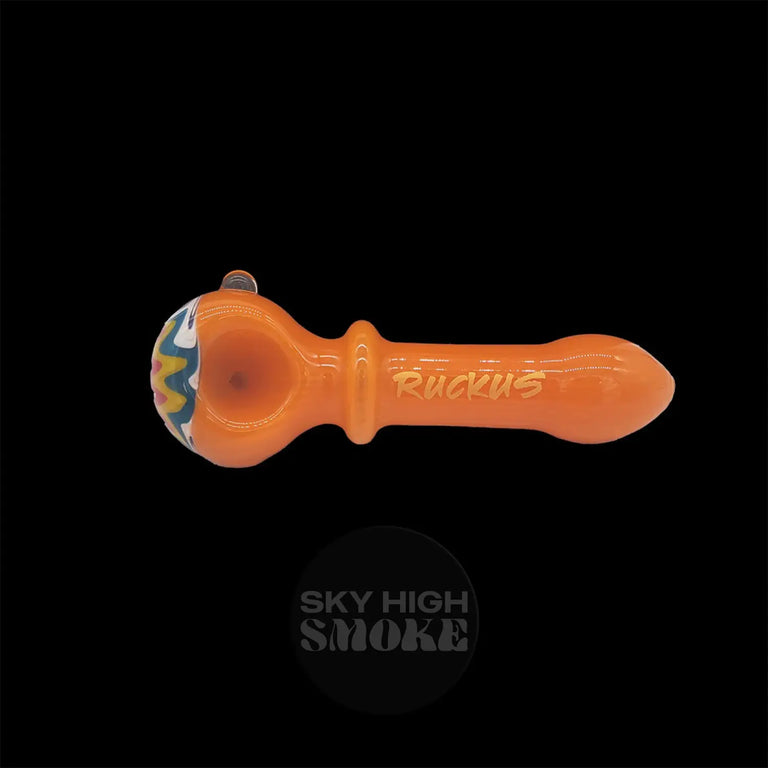 5’’ Worked Hand Pipe - Orange Pipes/Spoons