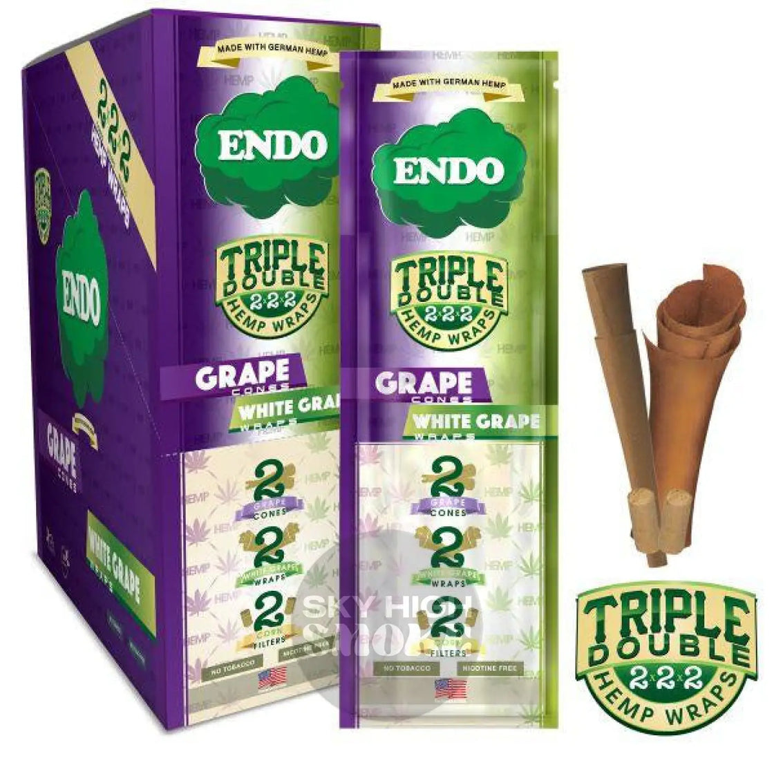 Endo Organic Hemp Wrap & Cones Triple Double General