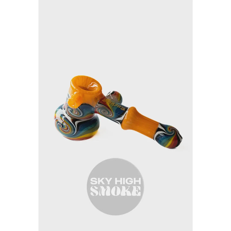 5’’ Dichro & Wig - Wag Bubbler - Orange Bongs Water Pipes